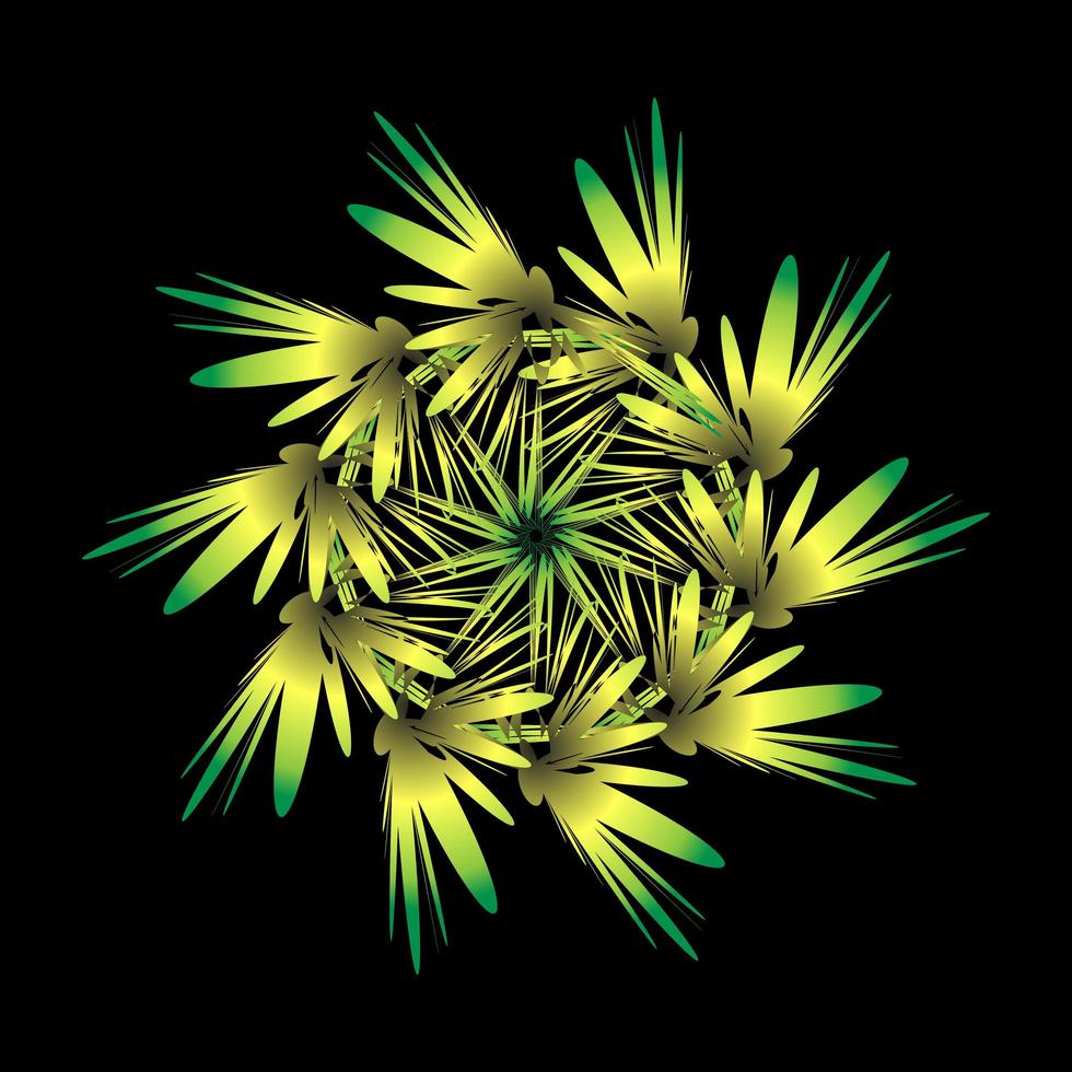 Fractal shaped yellow flower vector