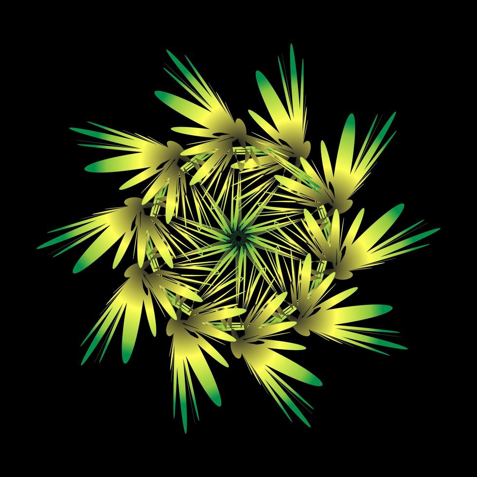 flor amarilla en forma de fractal vector