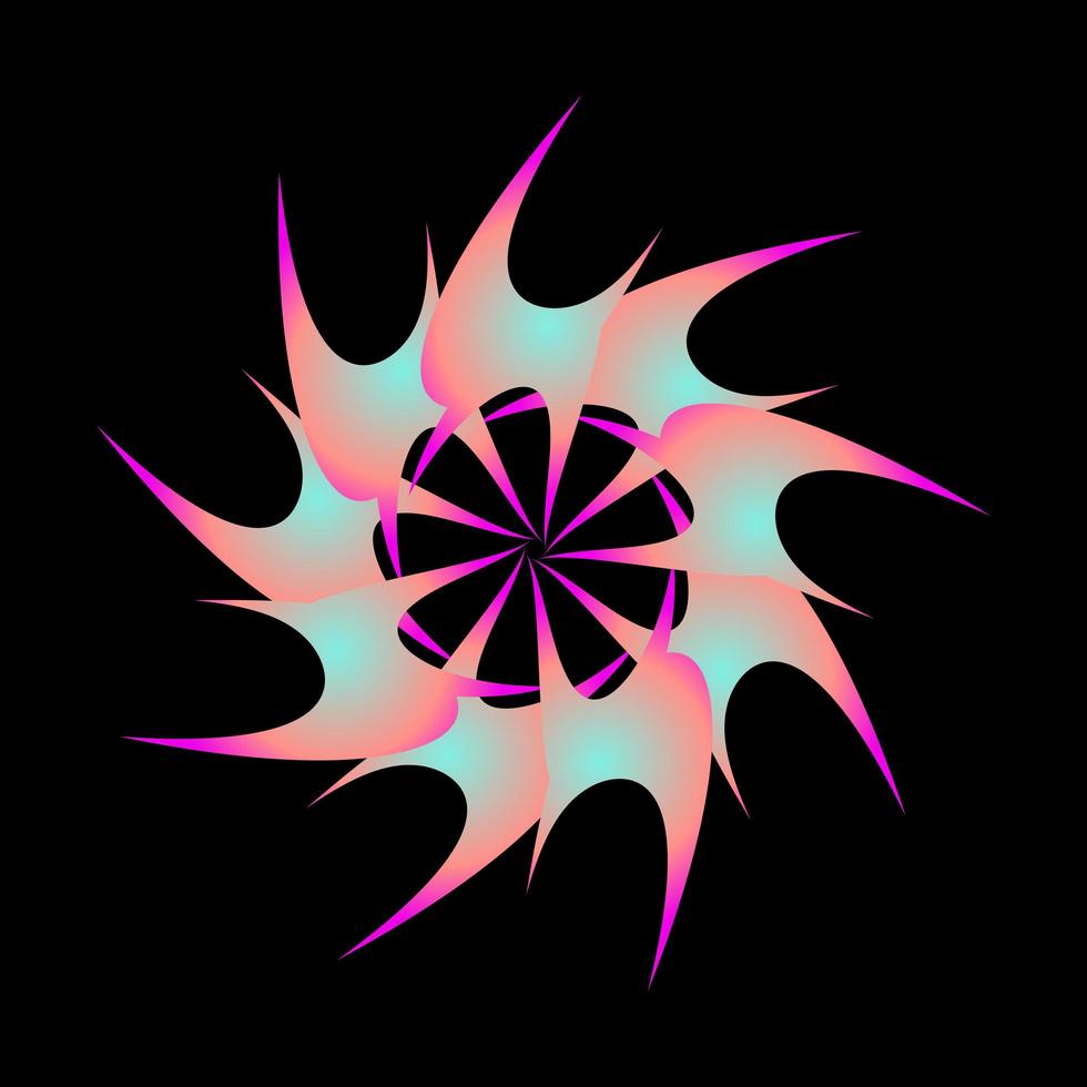 pastel fractal estrella flor circular vector