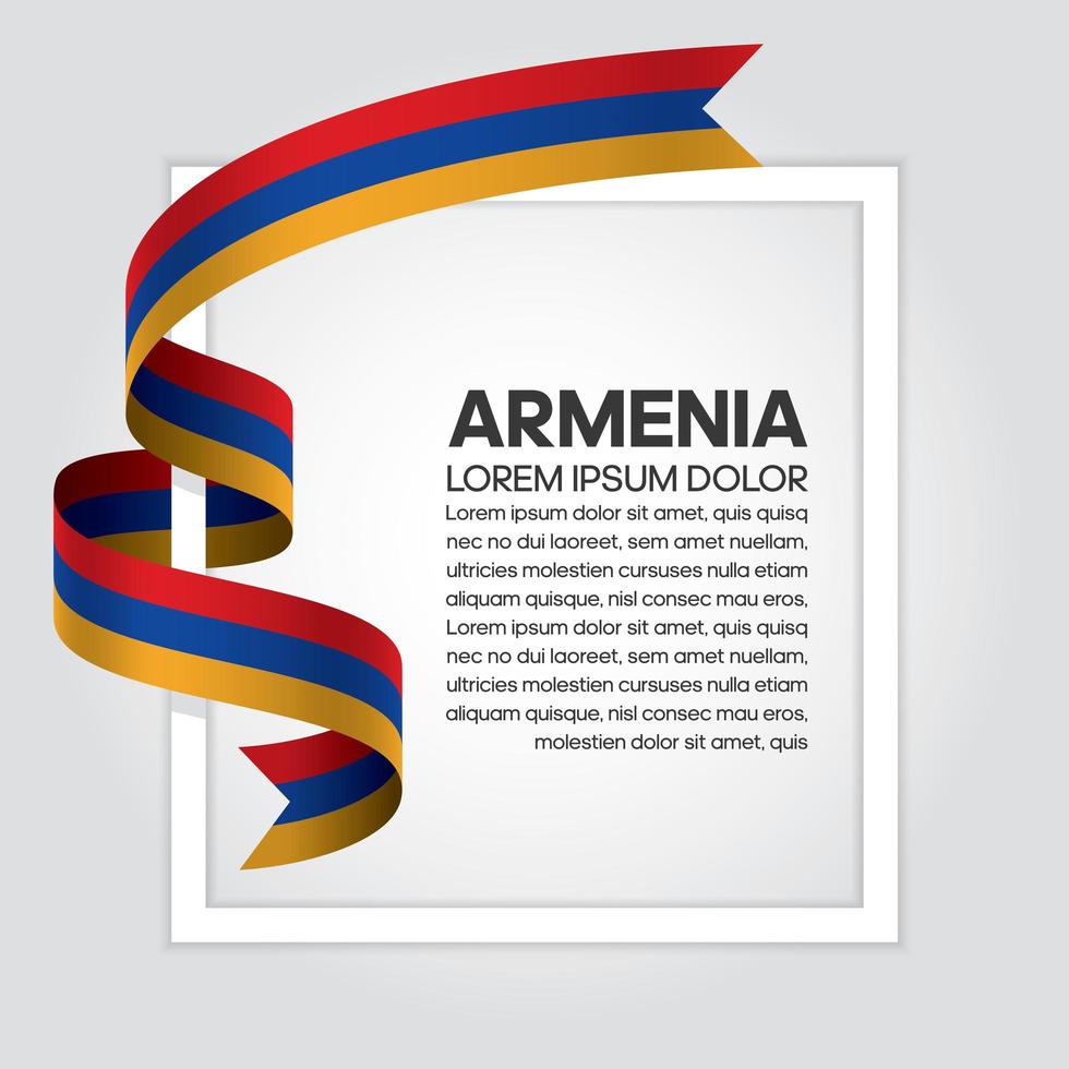 Armenia abstract wave flag ribbon vector