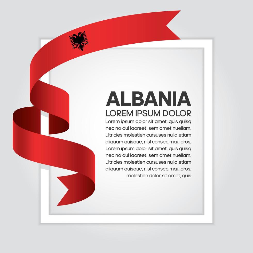 cinta de bandera de onda abstracta de albania vector