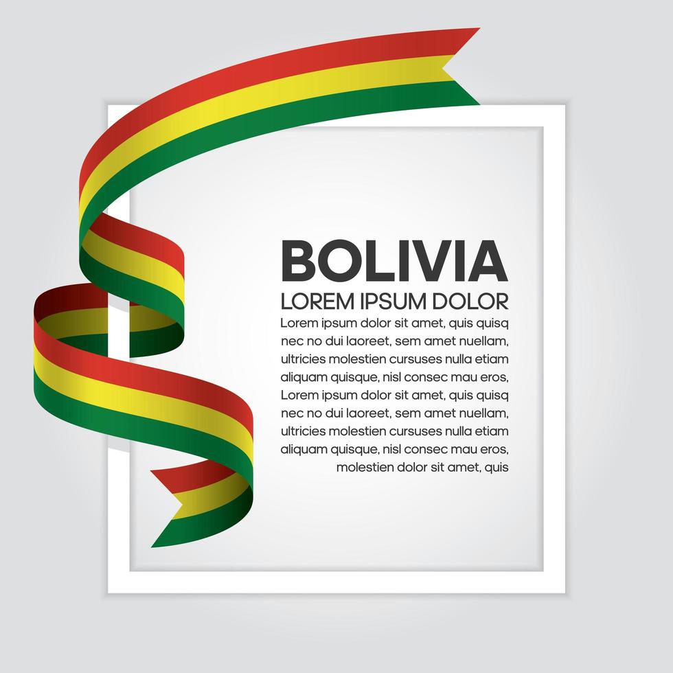 cinta de bandera de onda abstracta de bolivia vector