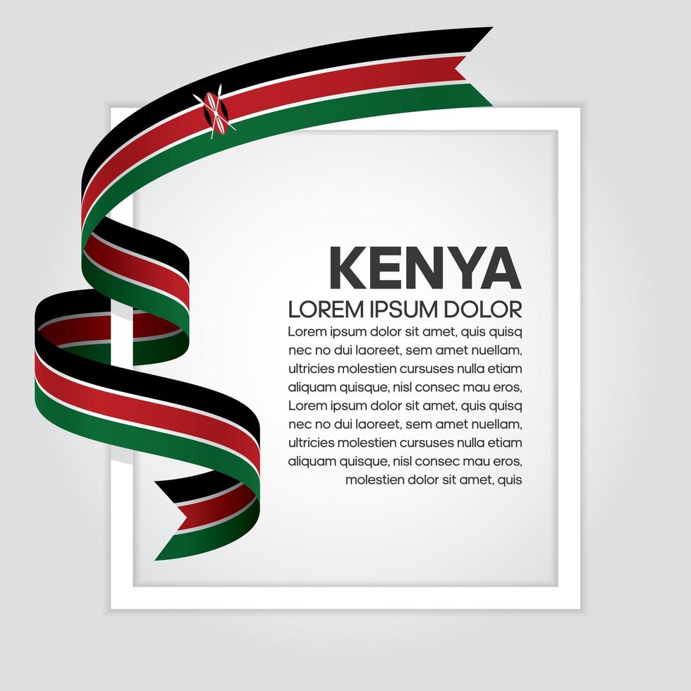 Kenya abstract wave flag ribbon vector