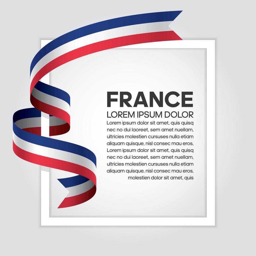 France abstract wave flag ribbon vector