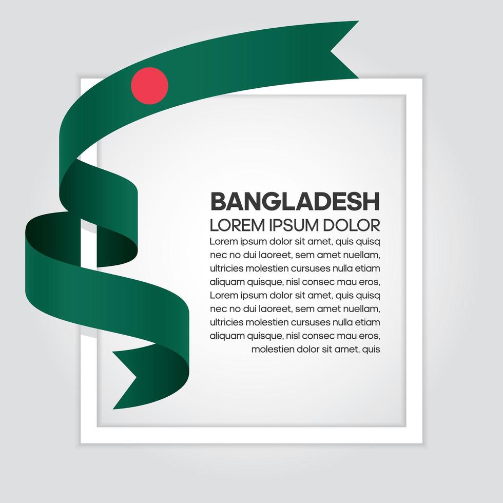 Bangladesh abstract wave flag ribbon vector