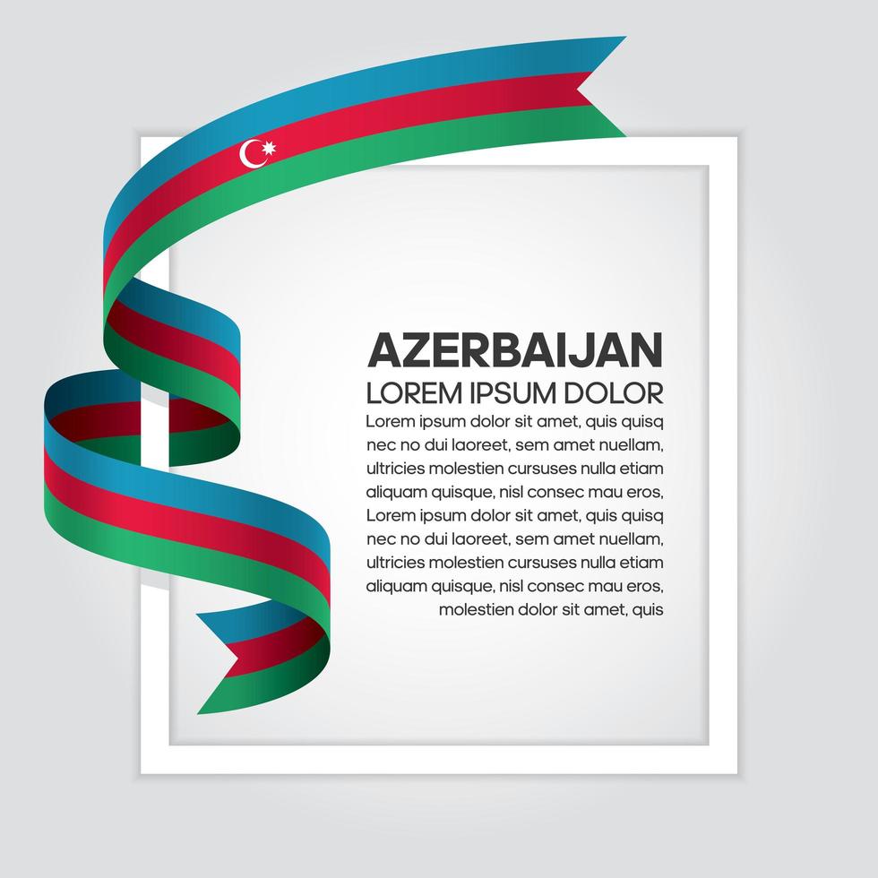 Azerbaijan abstract wave flag ribbon vector