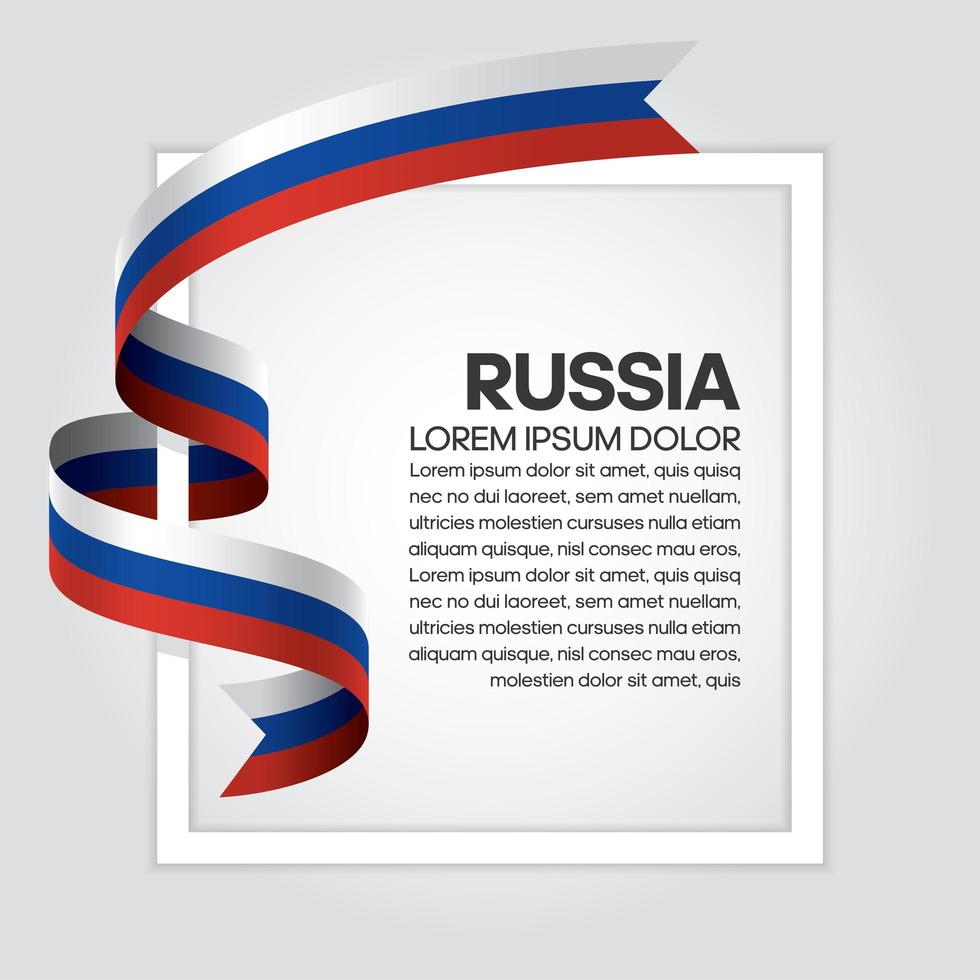 Russia abstract wave flag ribbon vector