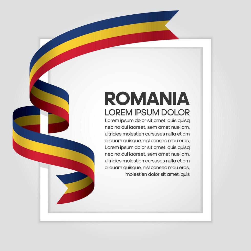 Romania abstract wave flag ribbon vector