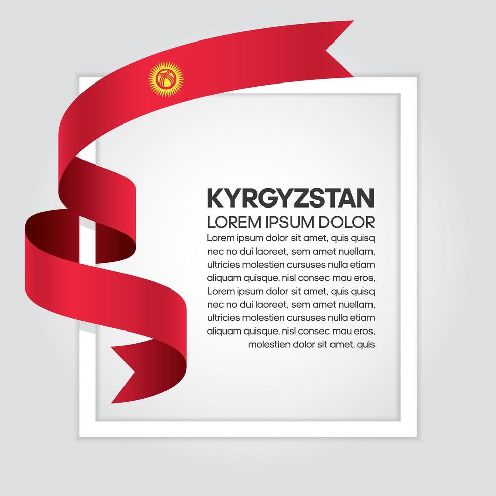 Kyrgyzstan abstract wave flag ribbon vector