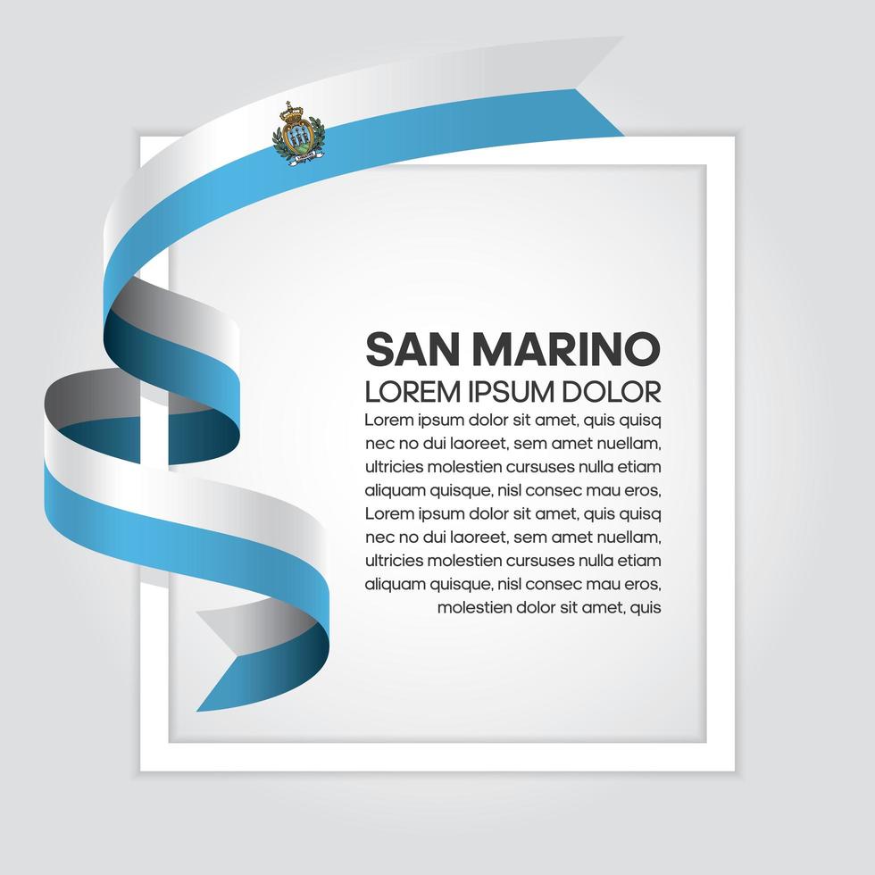 San Marino abstract wave flag ribbon vector