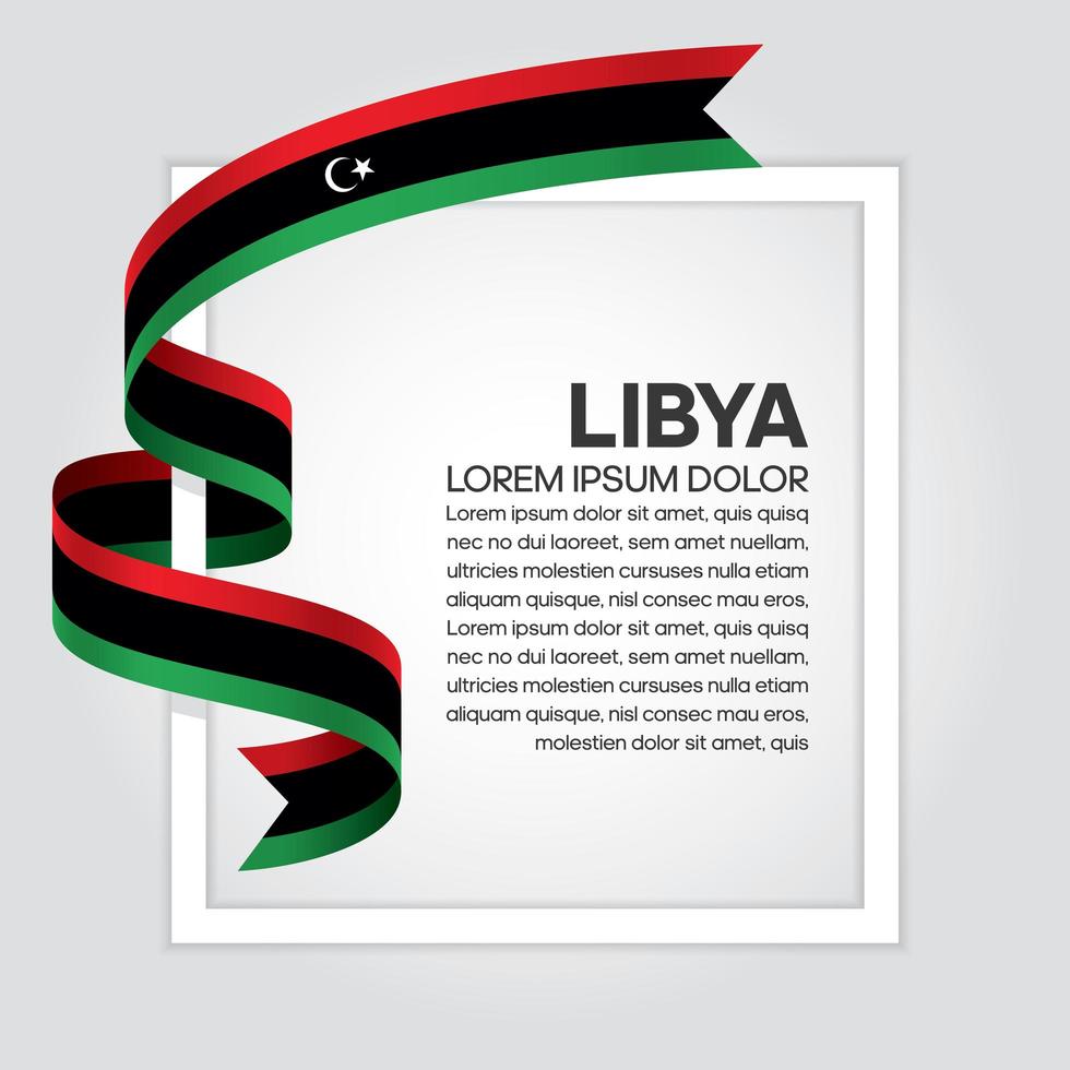 Libya abstract wave flag ribbon vector