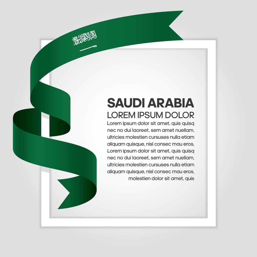 Saudi Arabia abstract wave flag ribbon vector