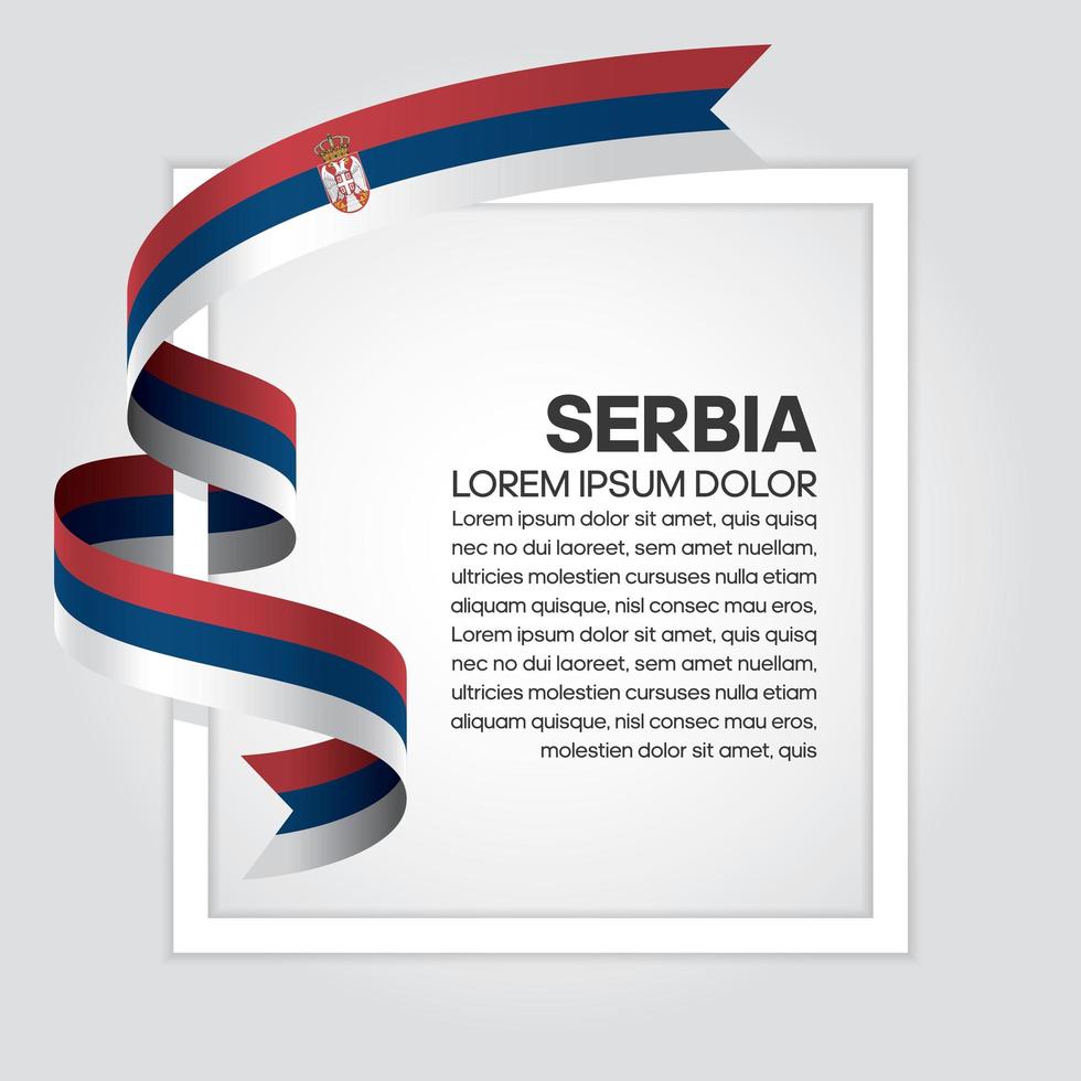 Serbia abstract wave flag ribbon vector