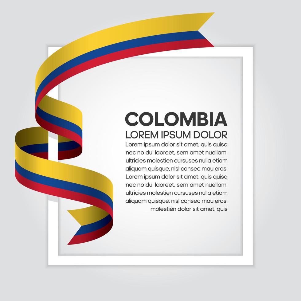 Colombia abstract wave flag ribbon vector