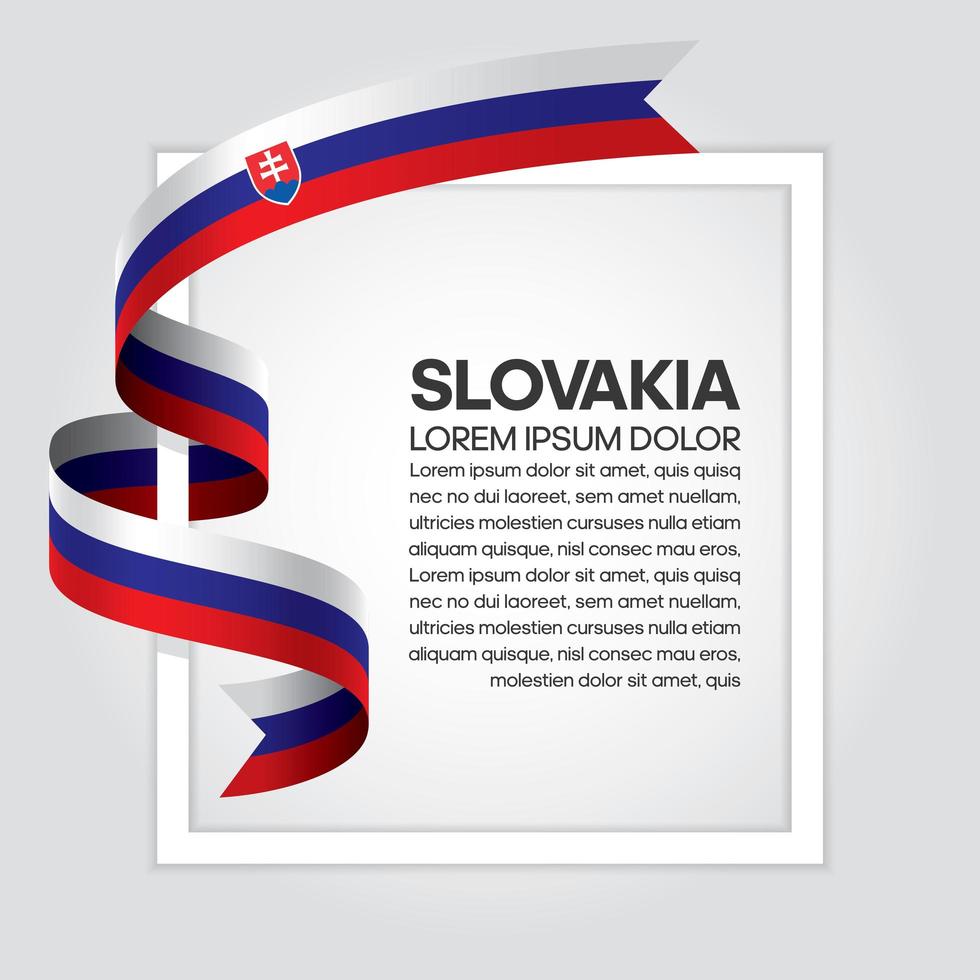 Slovakia abstract wave flag ribbon vector