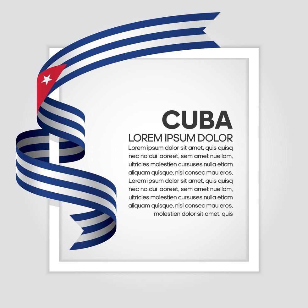 Cuba abstract wave flag ribbon vector