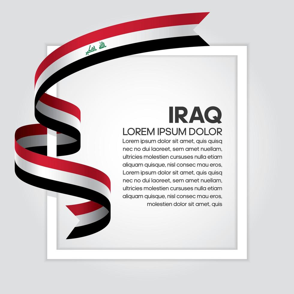 Iraq abstract wave flag ribbon vector