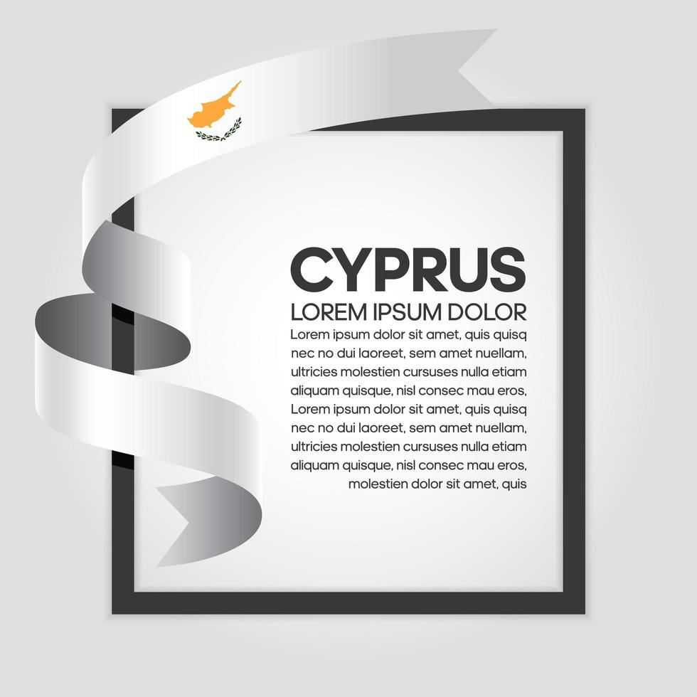 Cyprus abstract wave flag ribbon vector