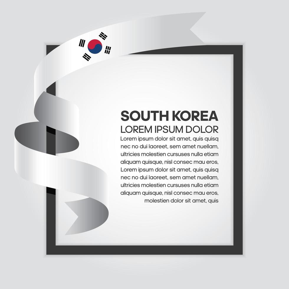 South Korea abstract wave flag ribbon vector