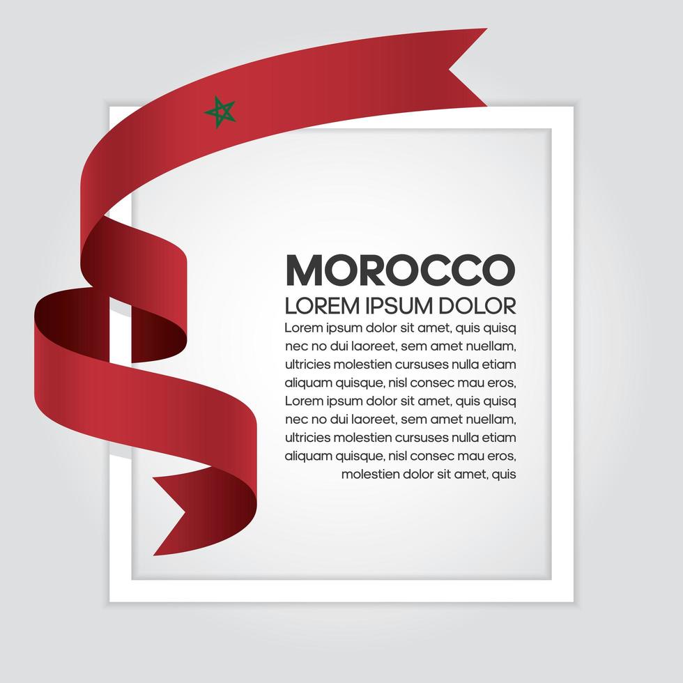 Morocco abstract wave flag ribbon vector