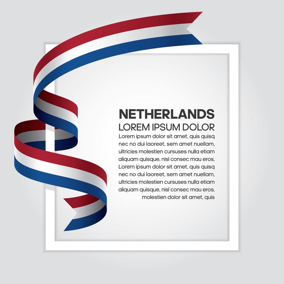 Netherlands abstract wave flag ribbon vector