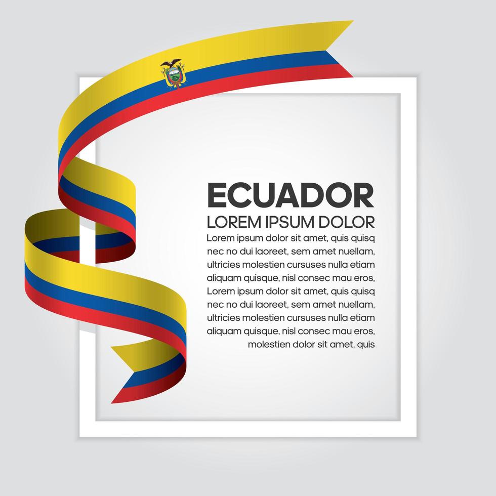 Ecuador abstract wave flag ribbon vector