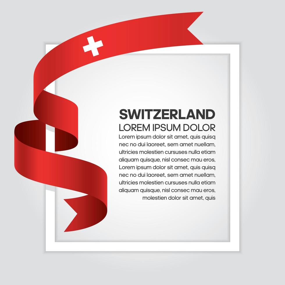 Switzerland abstract wave flag ribbon vector