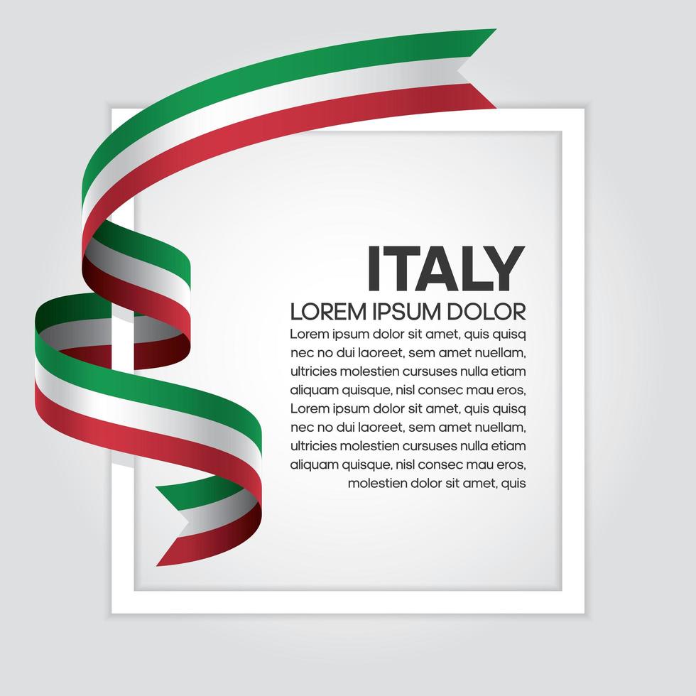 Italia abstract wave flag ribbon vector