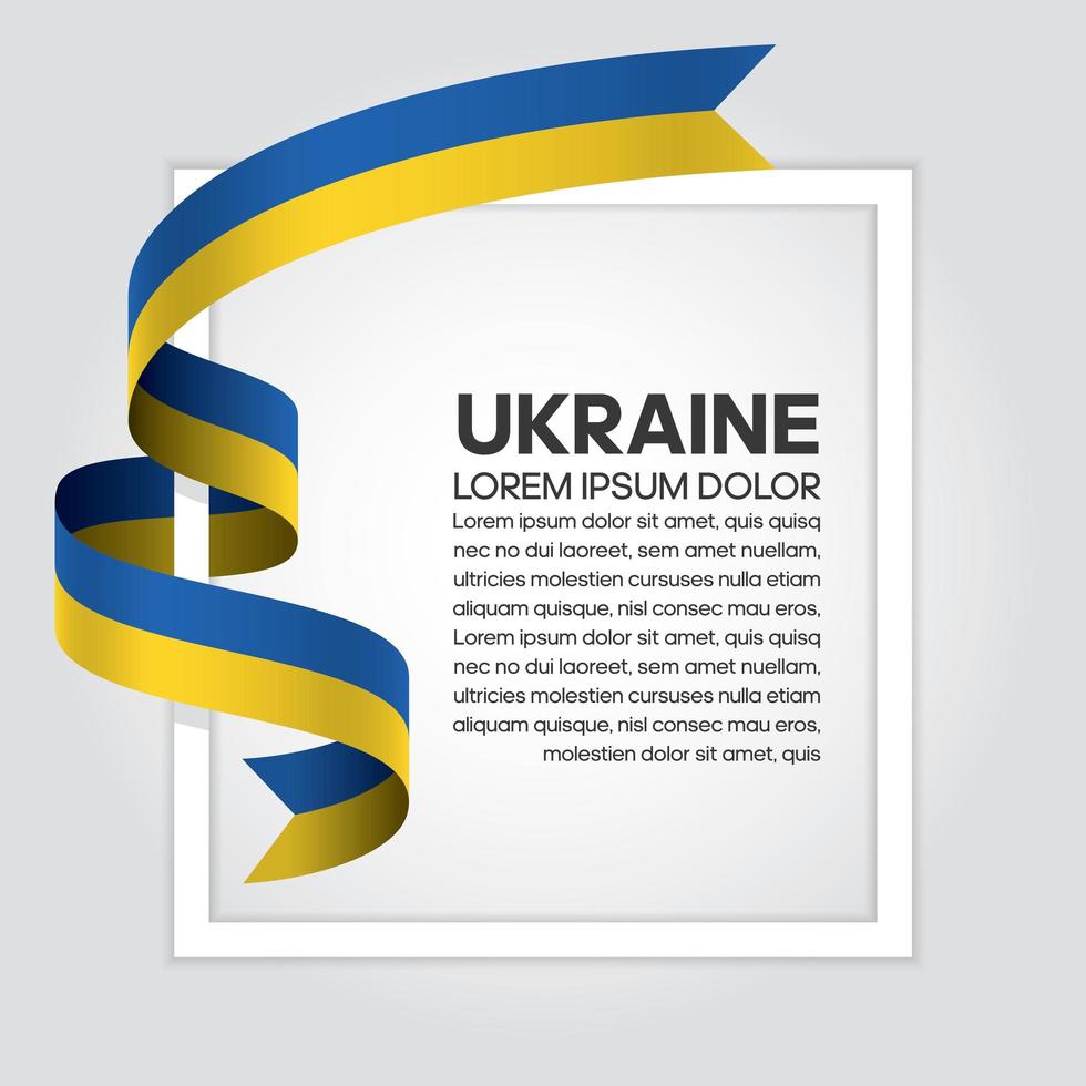 Ukraine abstract wave flag ribbon vector