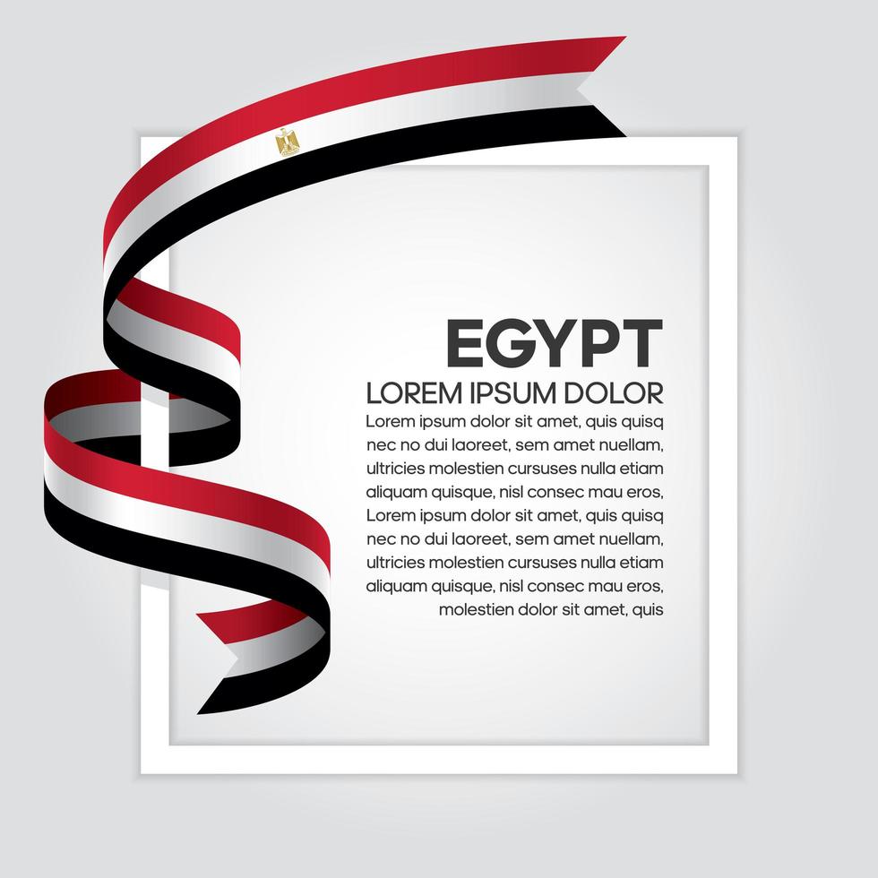 Egypt abstract wave flag ribbon vector