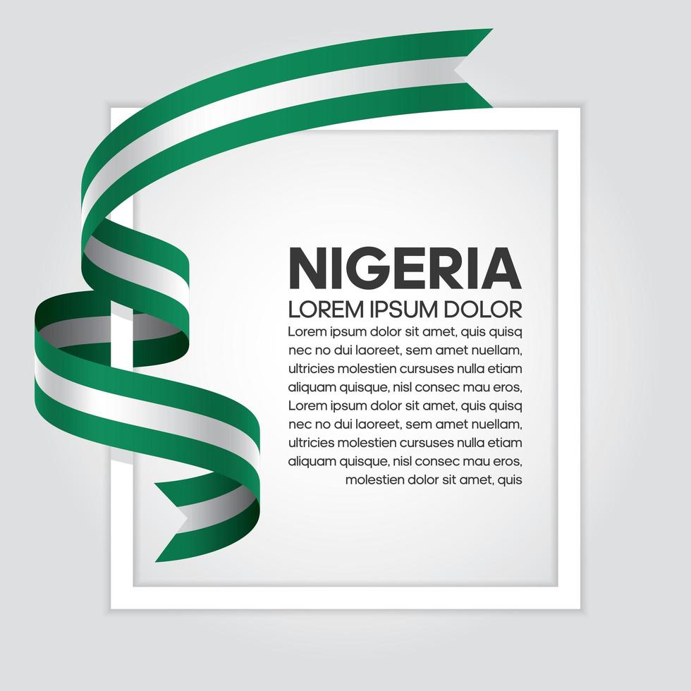 Nigeria abstract wave flag ribbon vector