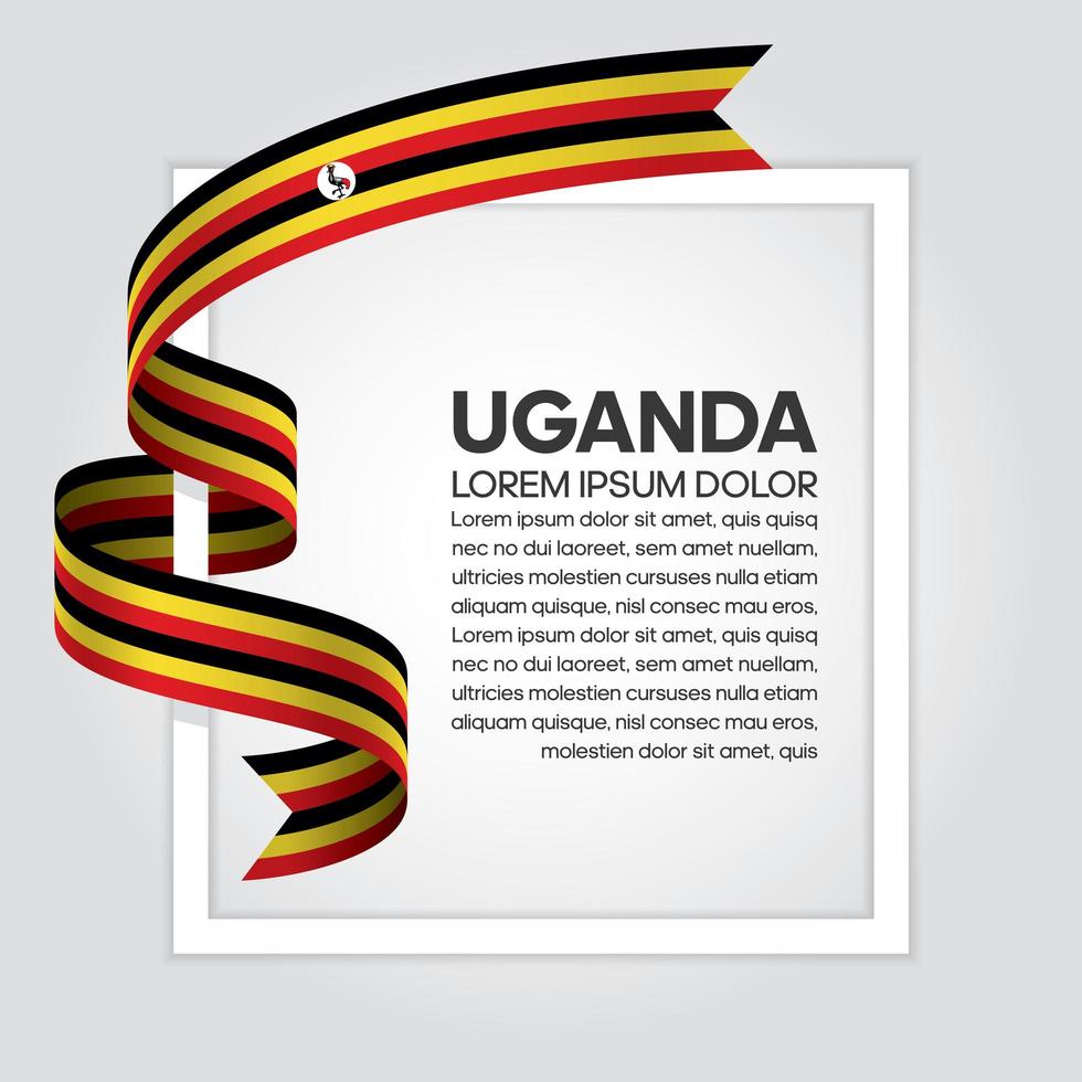 Uganda abstract wave flag ribbon vector