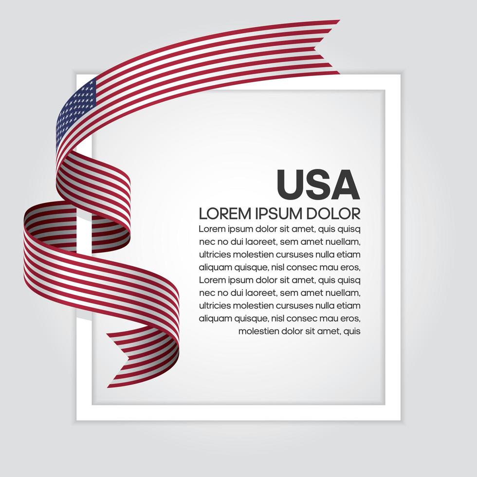 USA abstract wave flag ribbon vector