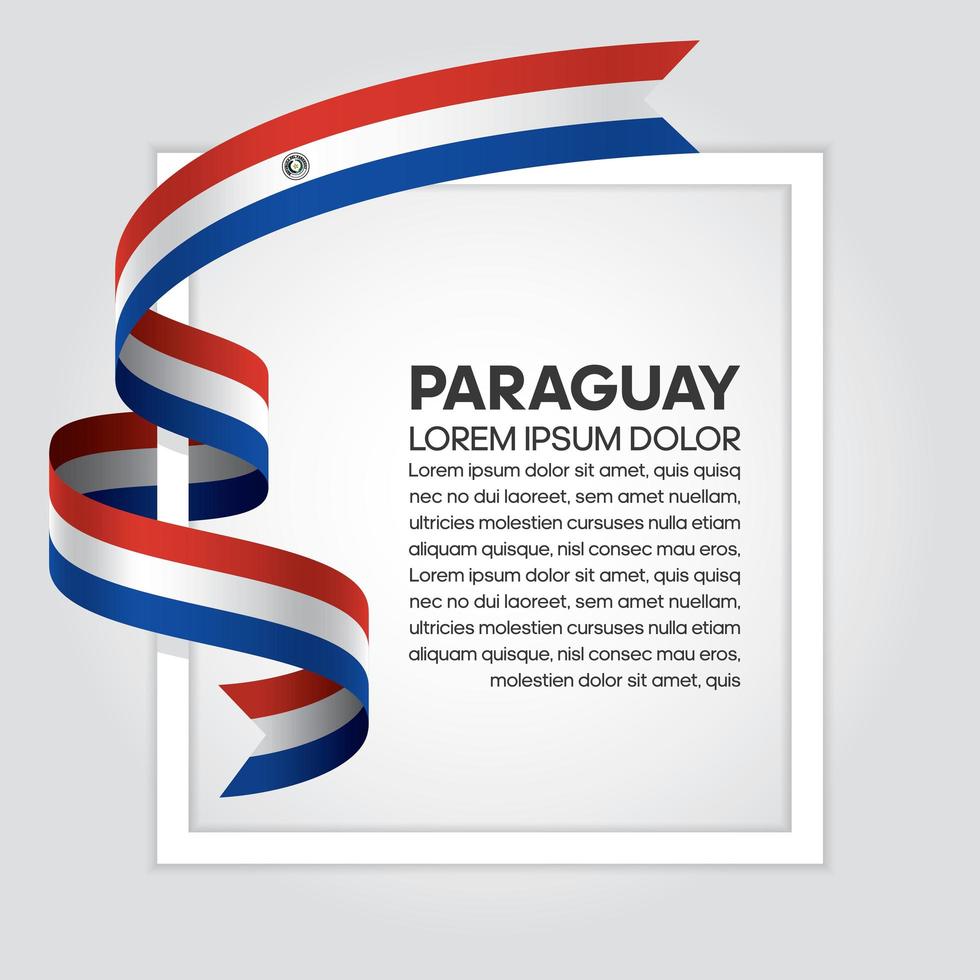 cinta de bandera de onda abstracta de paraguay vector