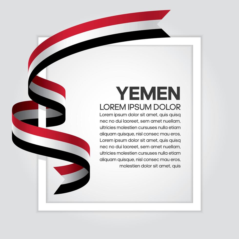 Yemen abstract wave flag ribbon vector