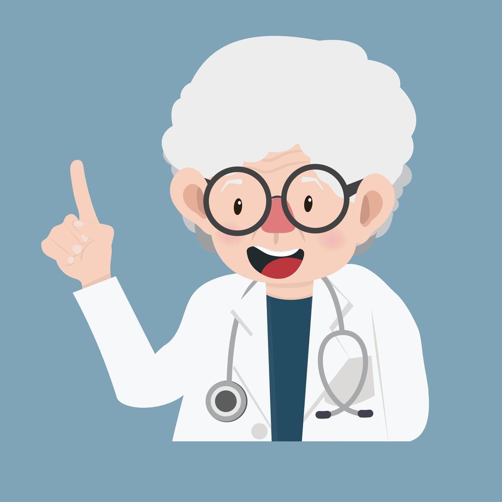 Elderly female doctor vector