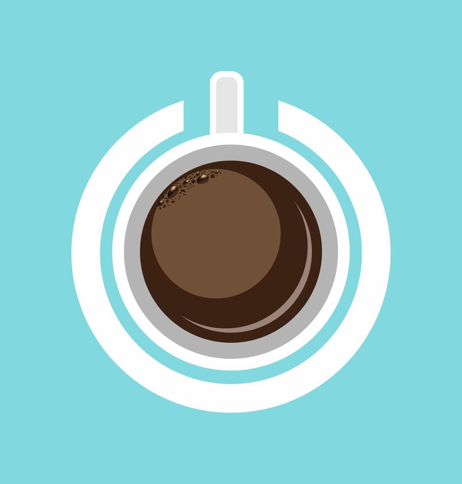 Coffee cup mixed with power symbol vector