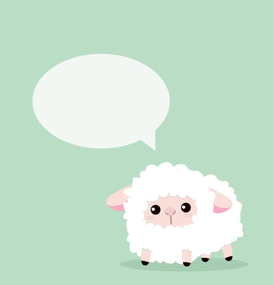 Cute sheep with a speech bubble vector