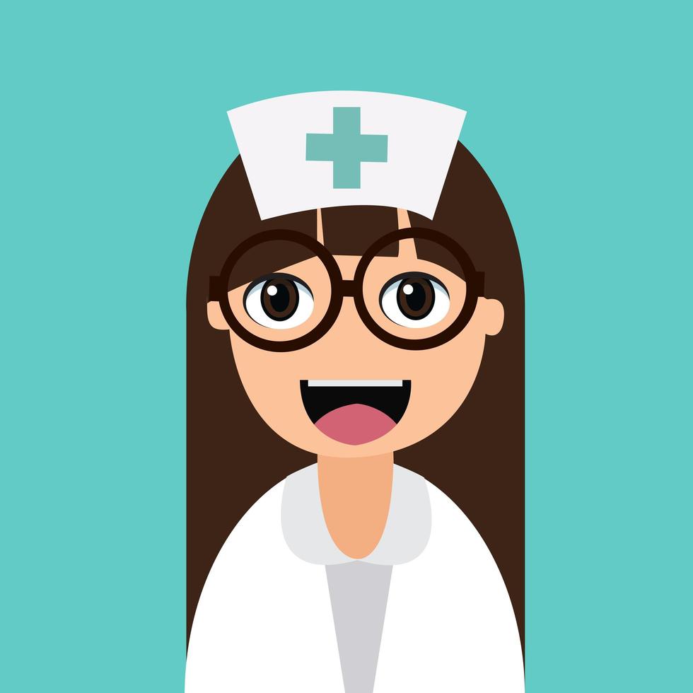enfermera feliz de dibujos animados vector