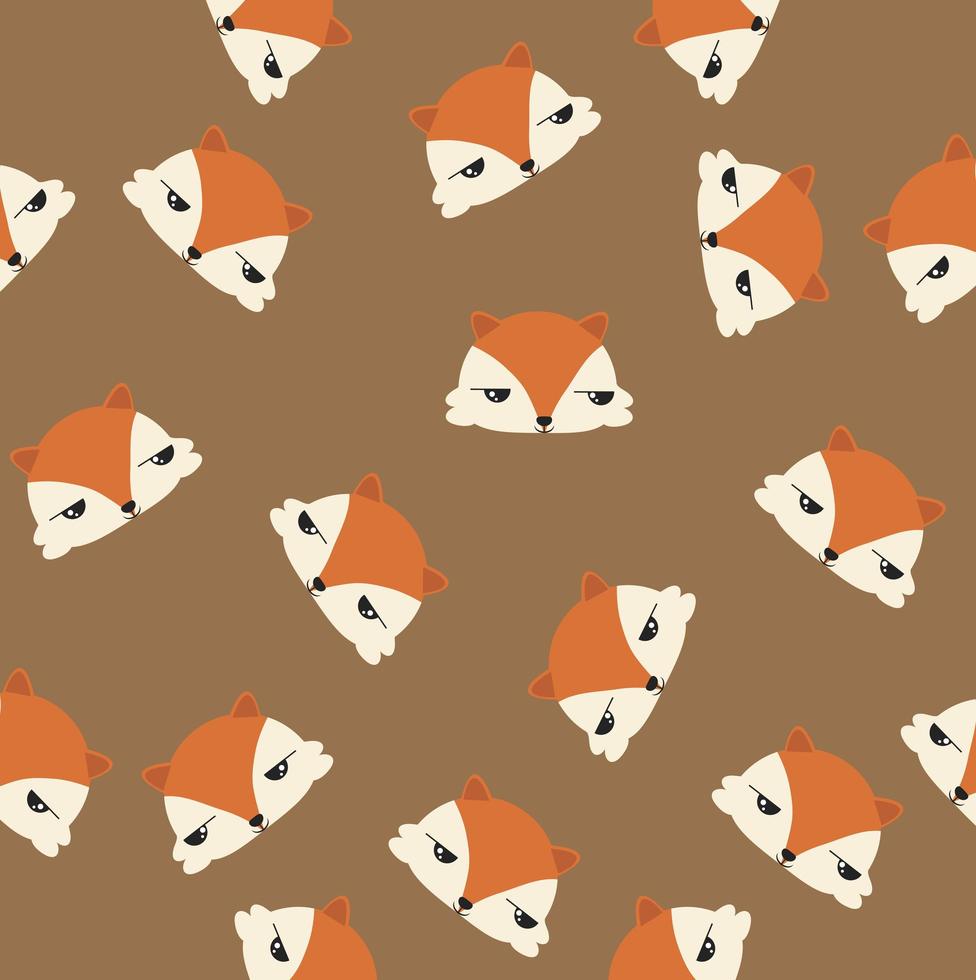 Seamless pattern of cute fox heads 1750085 Vector Art at Vecteezy