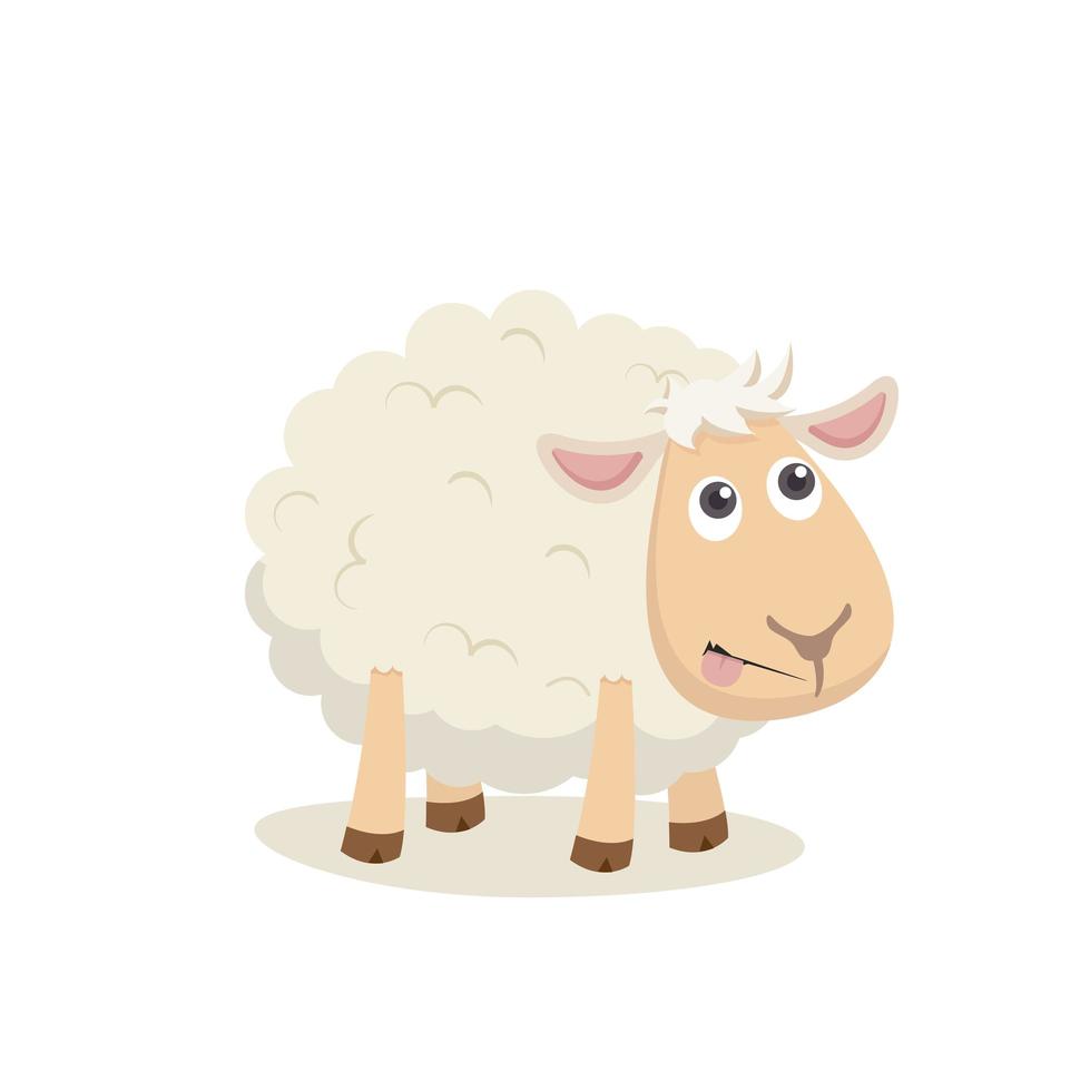 Cute happy sheep vector