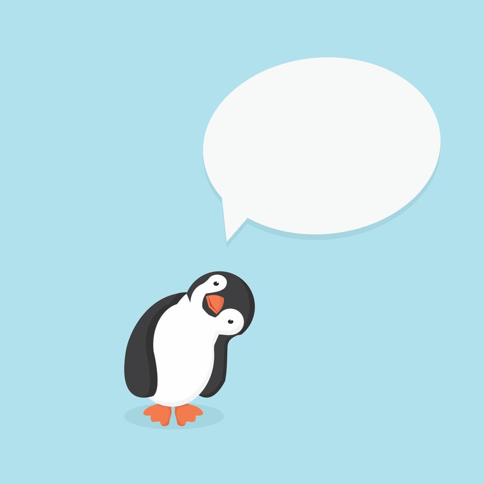 Cute penguin with a speech bubble vector