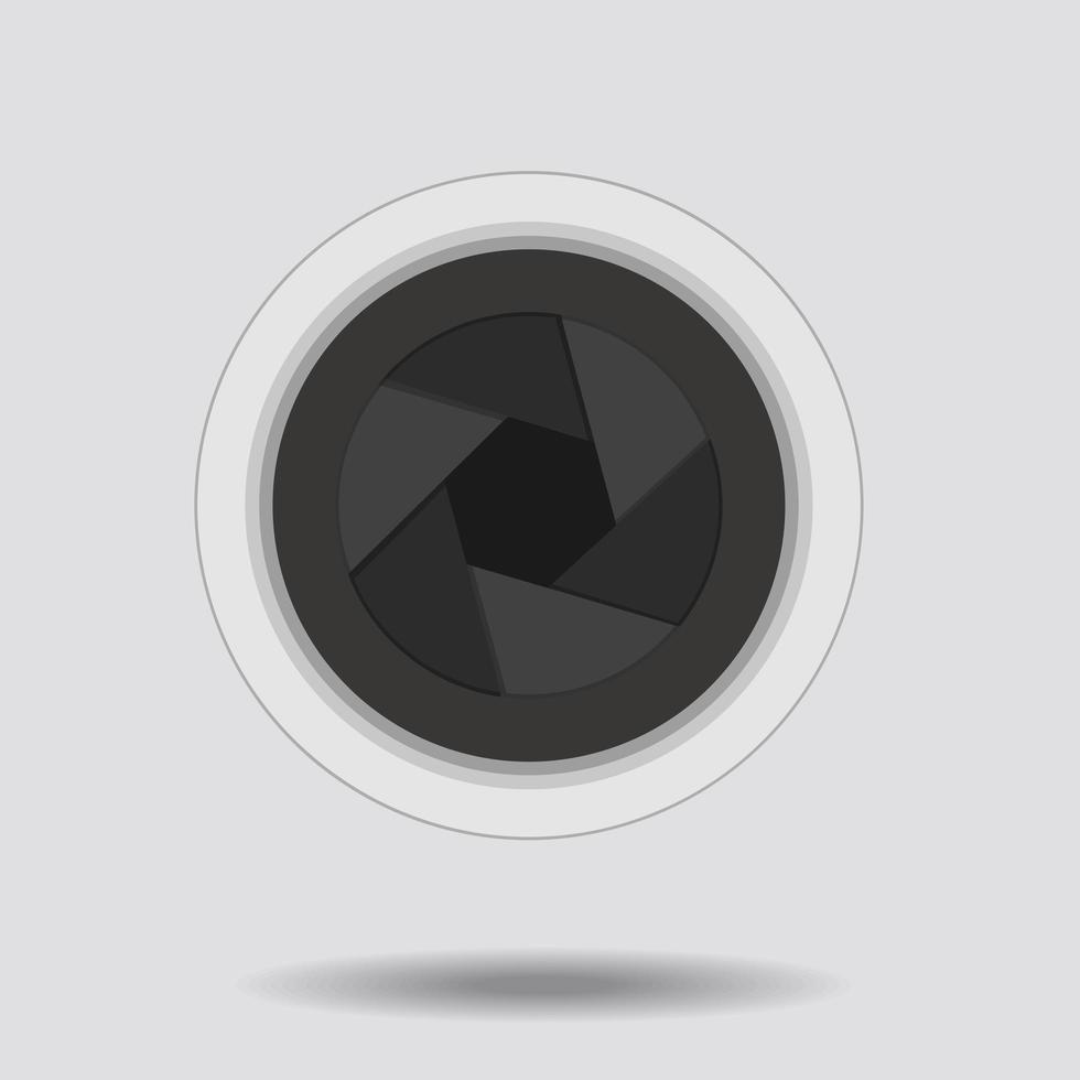 Camera lens shutter opening or closing vector