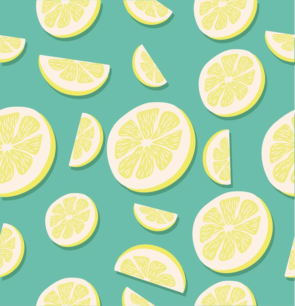 Seamless pattern of lemon slices vector