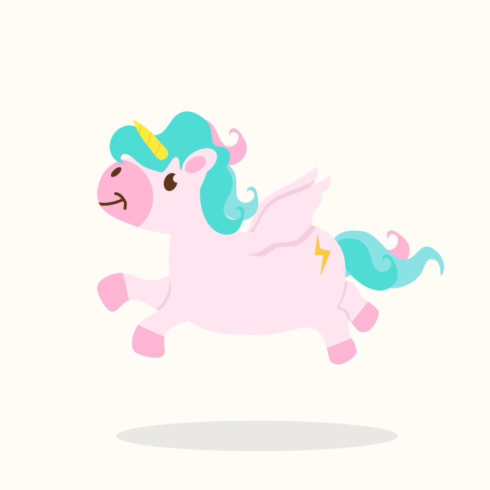 Cute unicorn with wings vector