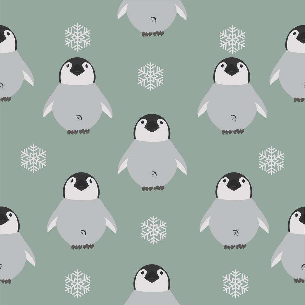 patrón sin costuras de pingüino bebé vector