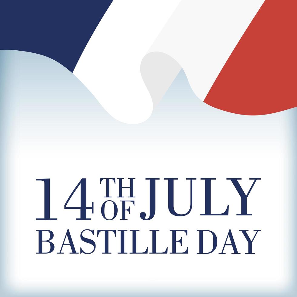 Bastille Day celebration with French flag vector