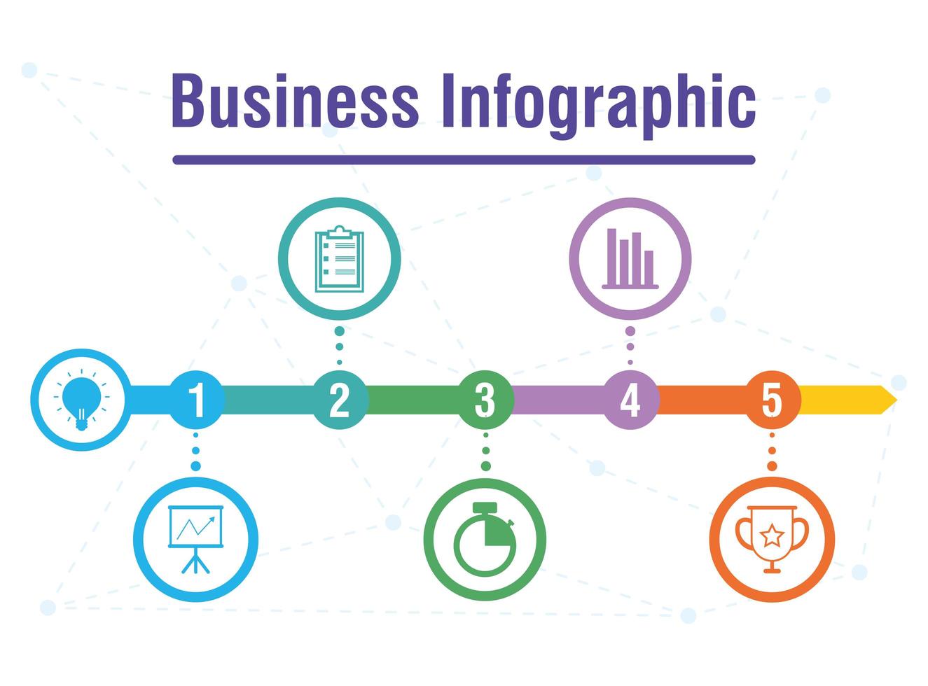 infografía empresarial con iconos circulares vector