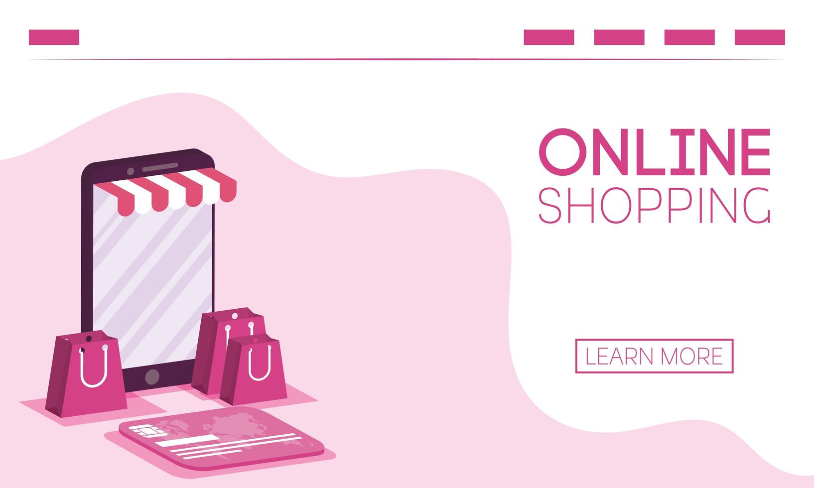 banner de compras online y comercio electrónico. vector