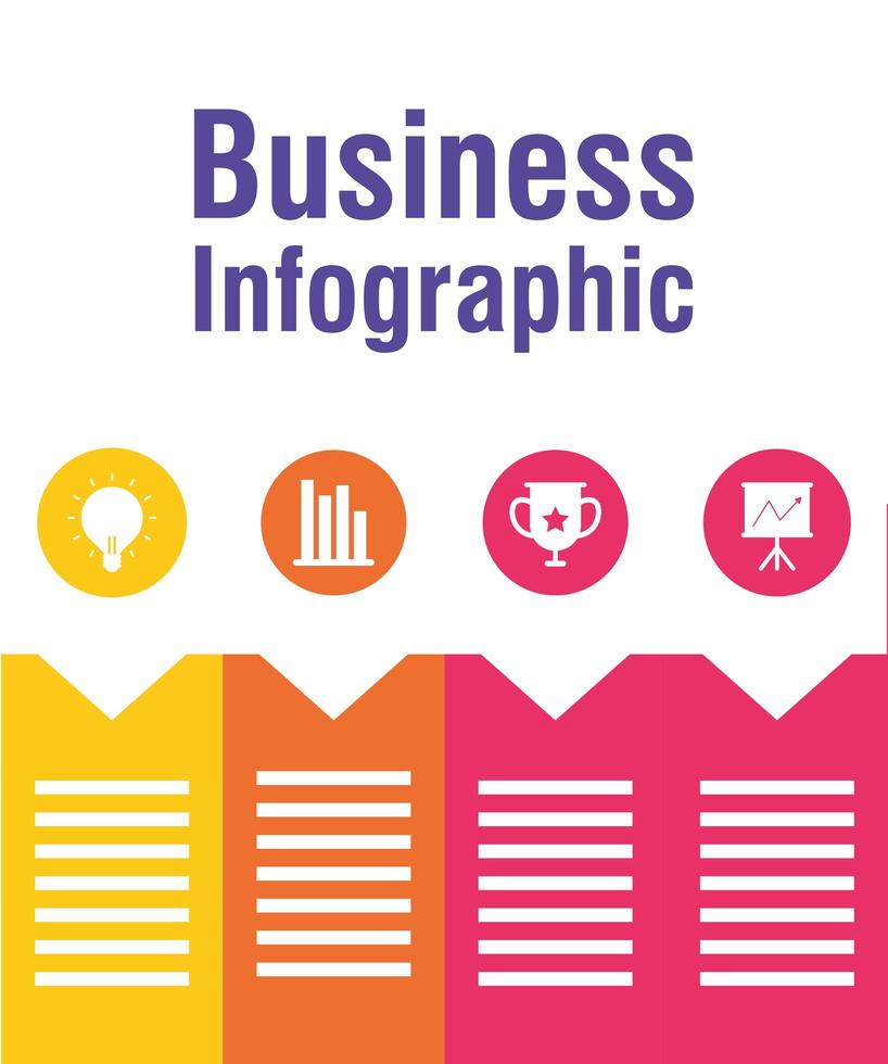 infografía empresarial con iconos circulares vector